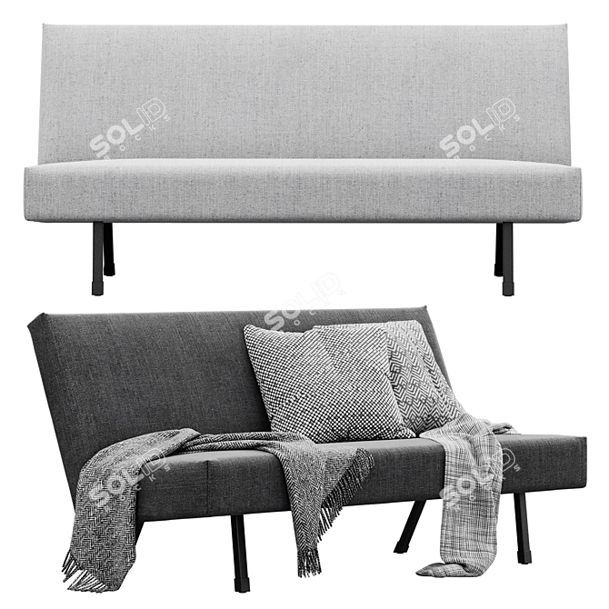 Sleek Dutch Sofa 3D model image 1