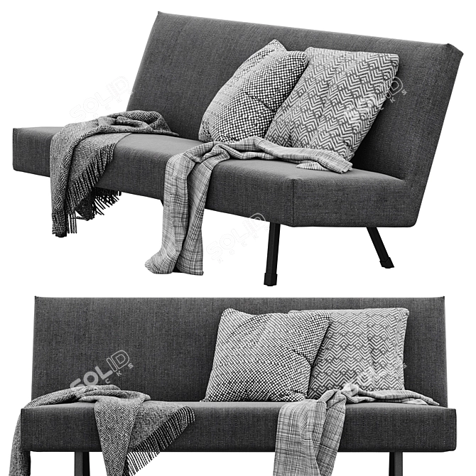 Sleek Dutch Sofa 3D model image 2