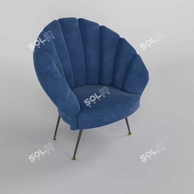 Cozy Velvet Armchair 3D model image 1