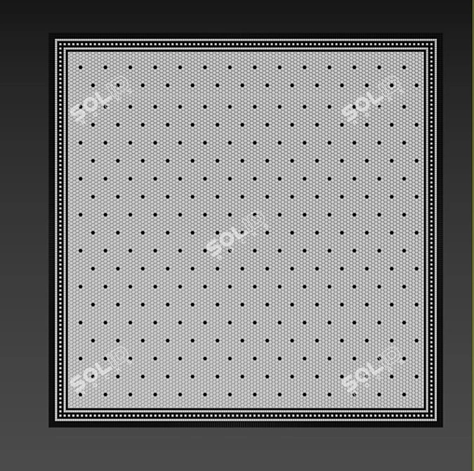 Handcrafted Monochrome Mosaic Panel 3D model image 2