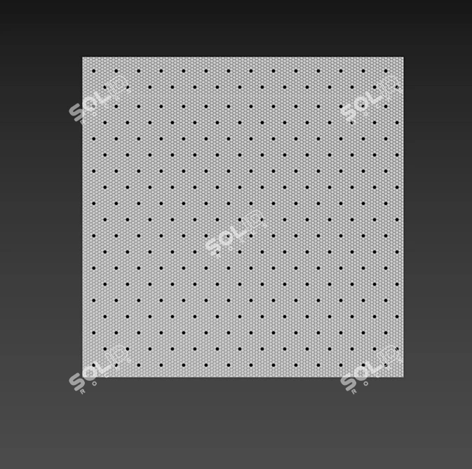 Handcrafted Monochrome Mosaic Panel 3D model image 4