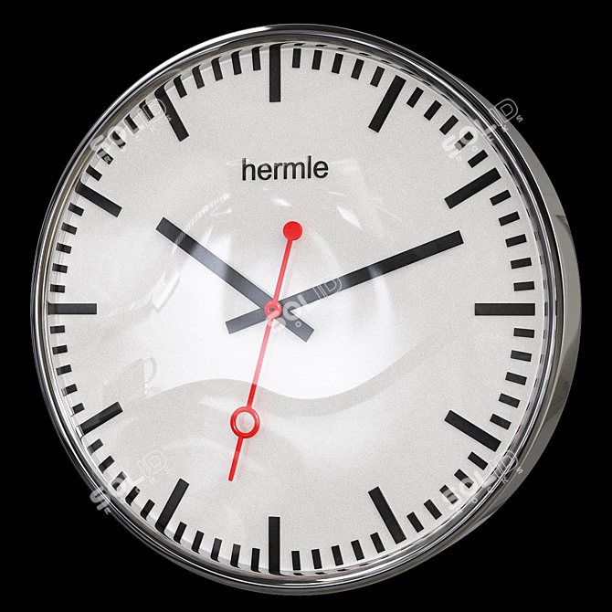 Elegant Hermle Wall Clock 3D model image 2