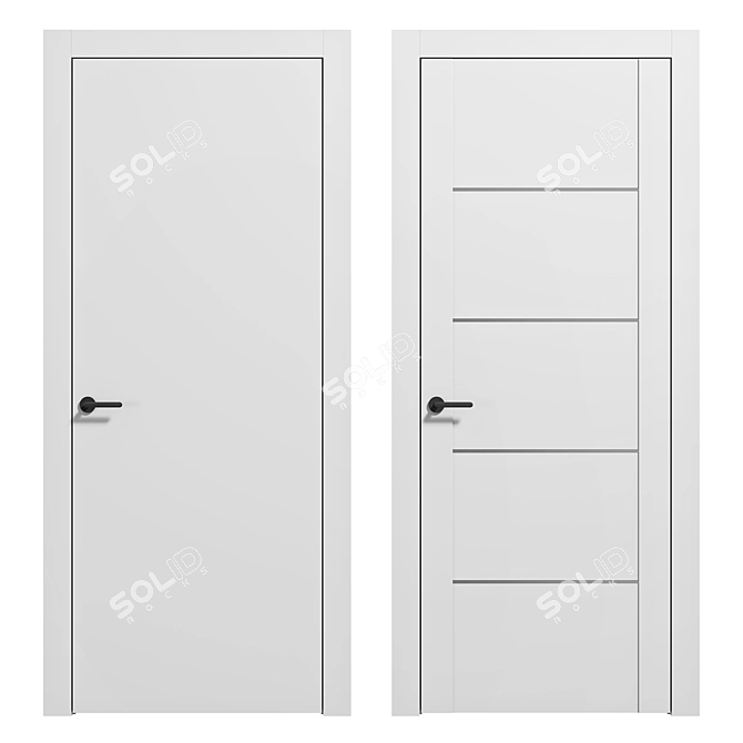 Modern and Sleek Volhovec QUADRO Doors 3D model image 1