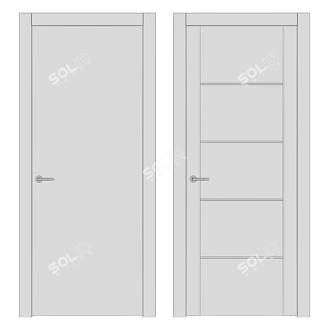 Modern and Sleek Volhovec QUADRO Doors 3D model image 3