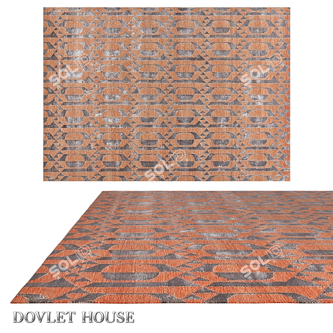 Title: Dovlet House Art Silk Wool Carpet (16463) 3D model image 1