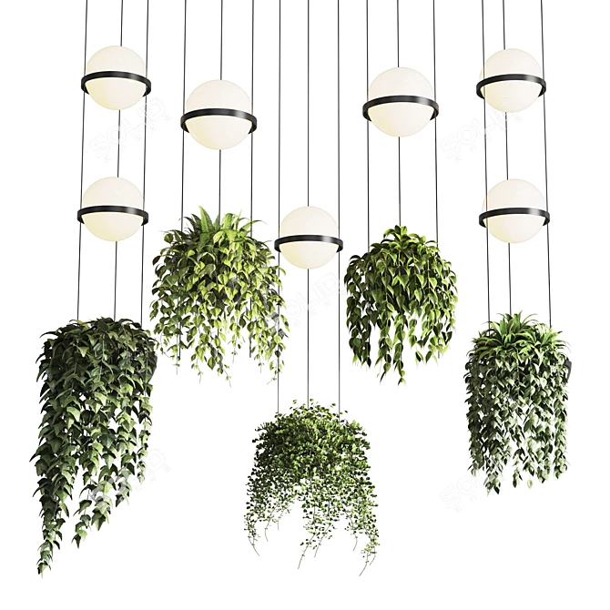 VIBIA Palma Pendant: Stylish Plant Light 3D model image 1