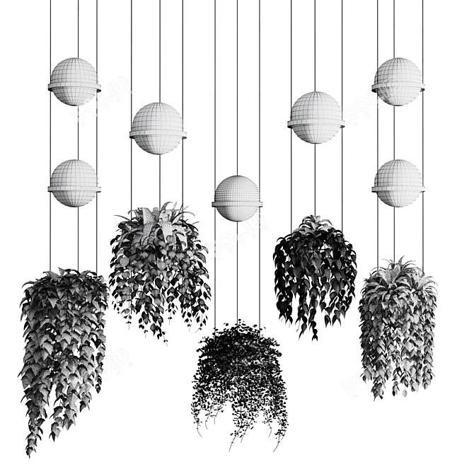 VIBIA Palma Pendant: Stylish Plant Light 3D model image 7