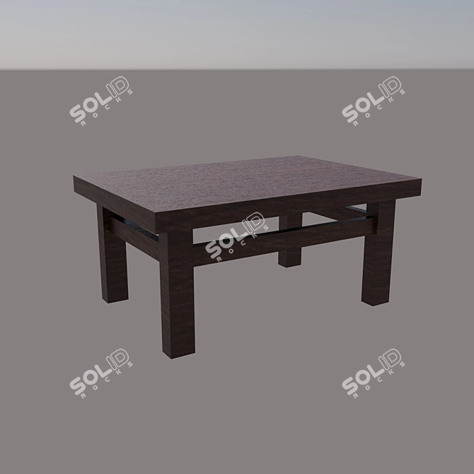 Minimalist Wooden Coffee Table 3D model image 1