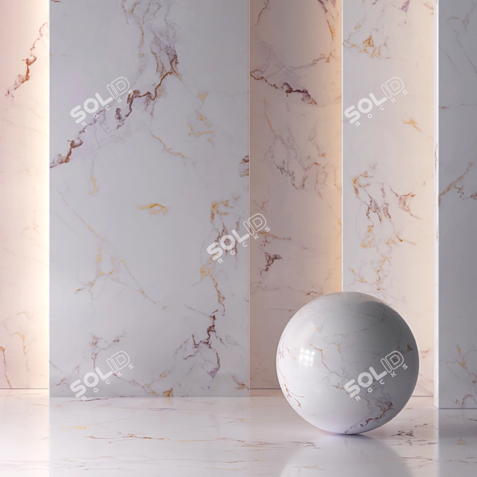 Seamless Light Marble Material 3D model image 2