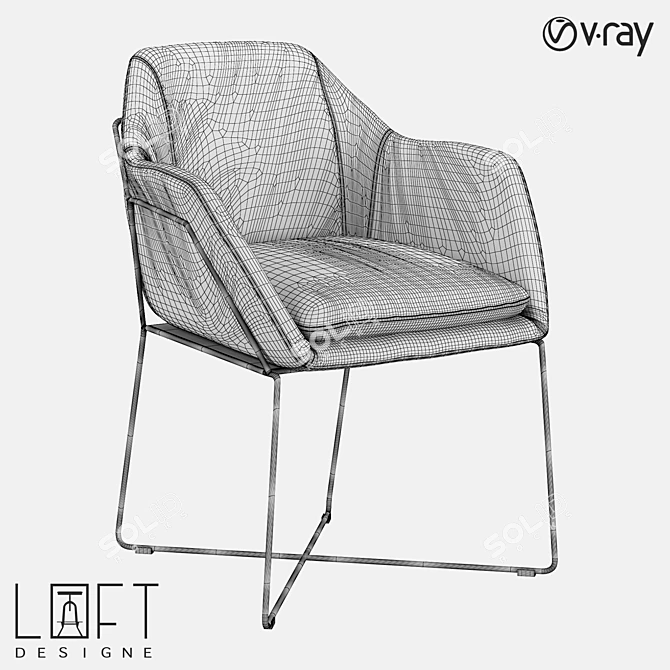 LoftDesigne Armchair 3999: Sleek and Stylish 3D model image 2