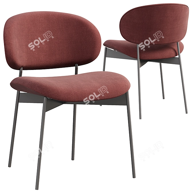 LUZ Armless Chair: Sleek and Stylish 3D model image 2