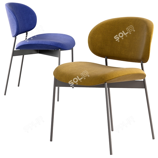 LUZ Armless Chair: Sleek and Stylish 3D model image 4