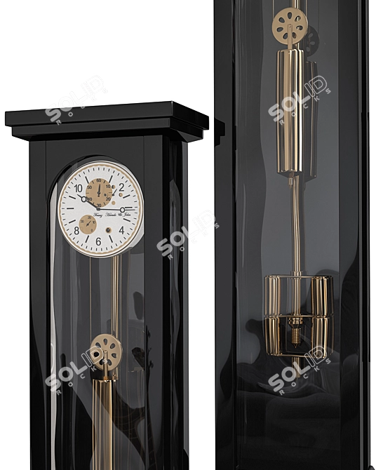 Elegant Hermle 01212 Floor Clock 3D model image 2