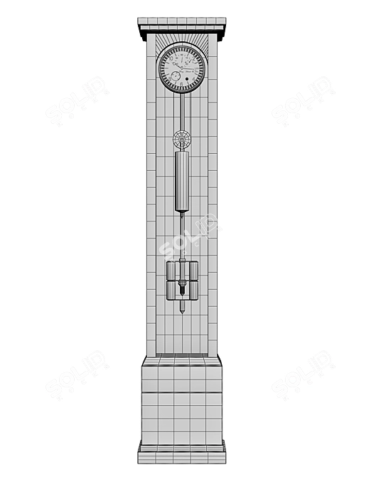 Elegant Hermle 01212 Floor Clock 3D model image 3