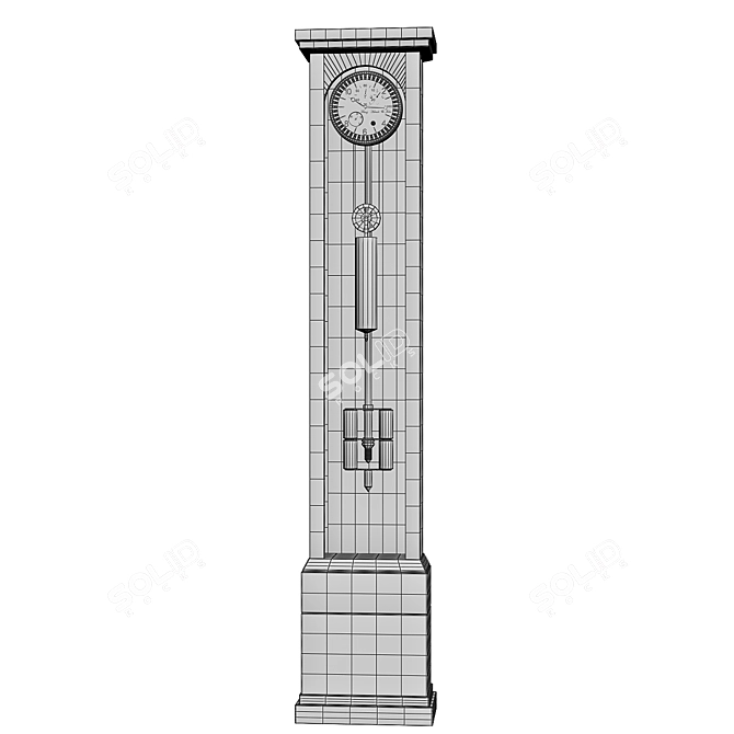 Elegant Hermle 01212 Floor Clock 3D model image 4
