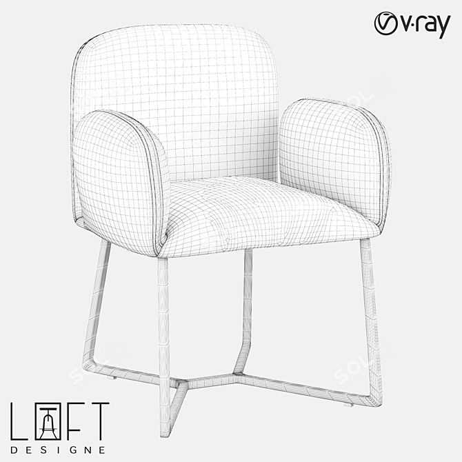 LoftDesigne Chair: Modern Metal & Fabric Design 3D model image 2