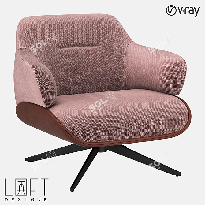 Metal and Fabric Armchair | LoftDesigne 36562 3D model image 1