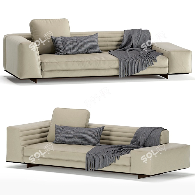 Sleek Minotti Roger Sofa 3D model image 2