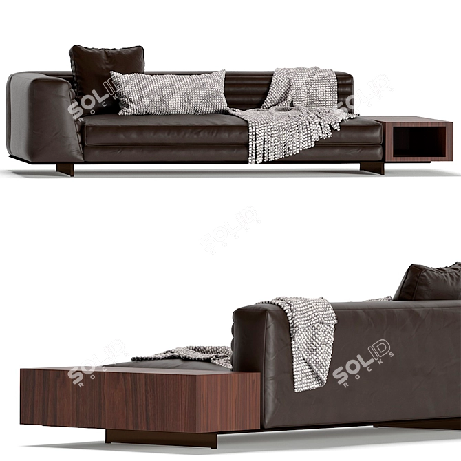 Sleek Minotti Roger Sofa 3D model image 4