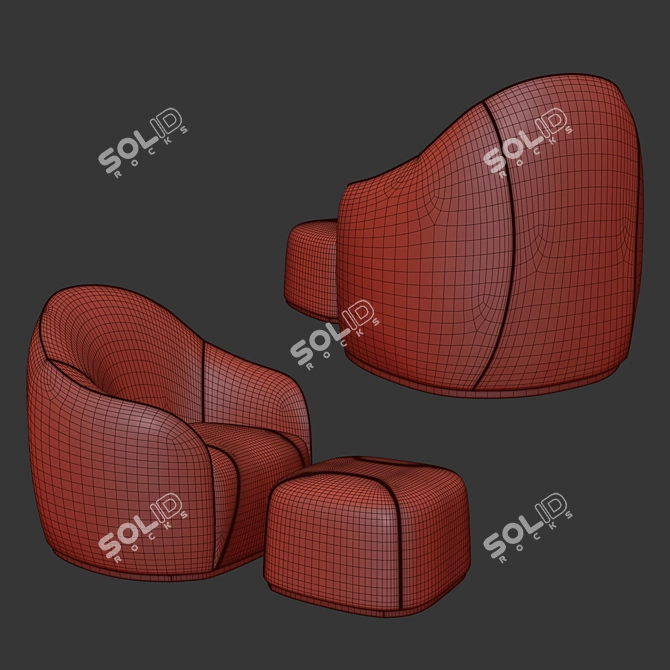 Sweet Lounge Chair: Modern Comfort and Style 3D model image 5