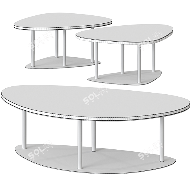 Elegant Ninfea Table by Cantori 3D model image 2