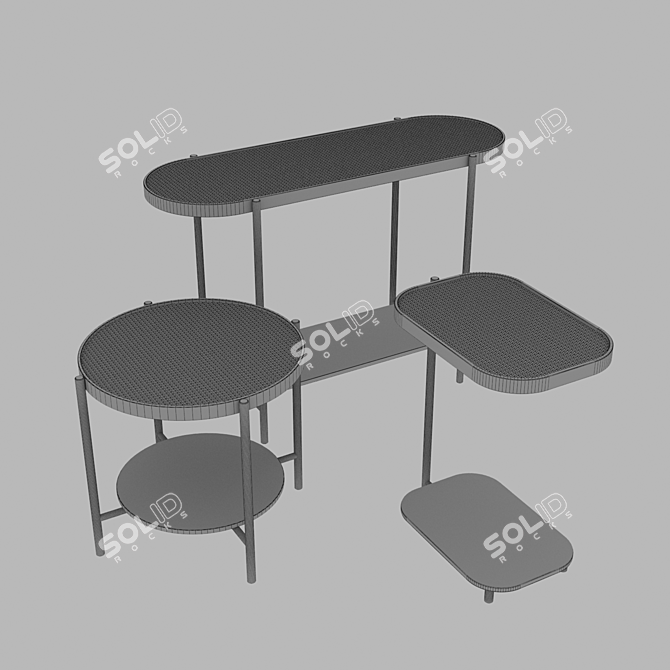 Modern Porter Table Set 3D model image 4