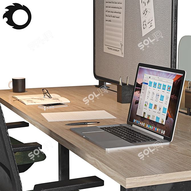 Modern Office Furniture Set 3D model image 2