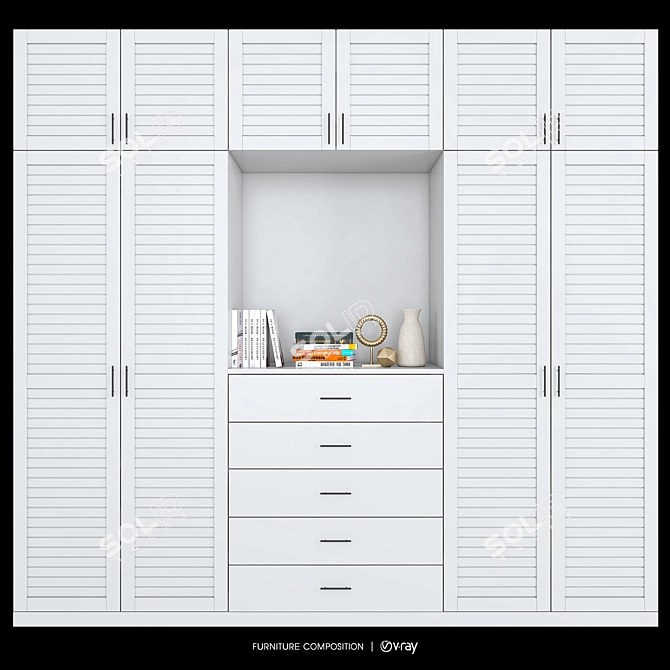 Molly Wardrobe: Customizable and Spacious 3D model image 1