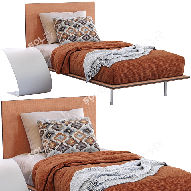Sleek Single Bed by Bonaldo 3D model image 1