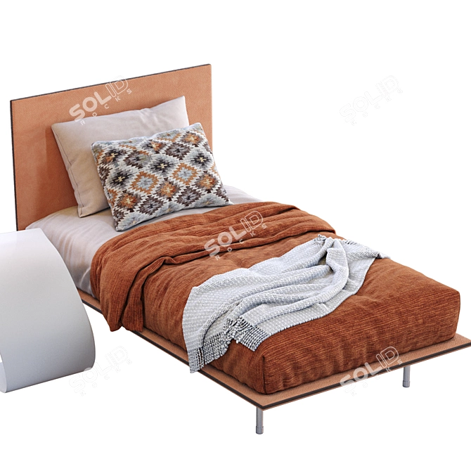 Sleek Single Bed by Bonaldo 3D model image 3