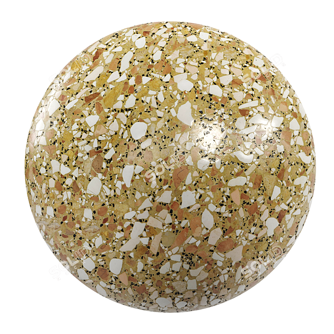 Elegant PBR Terrazzo Marble: HD Textures 3D model image 1