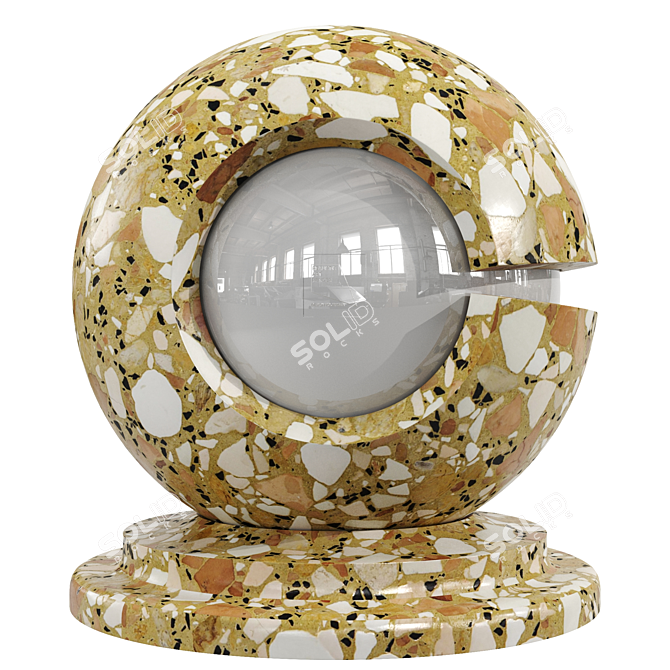 Elegant PBR Terrazzo Marble: HD Textures 3D model image 3