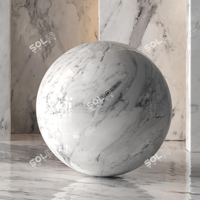 4K Light Marble Slab: Seamless Tileable 3D model image 2