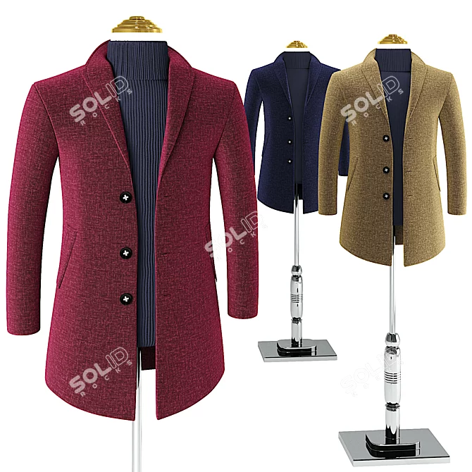 Luxurious Cashmere Coat: Perfect Fit Guarantee 3D model image 1