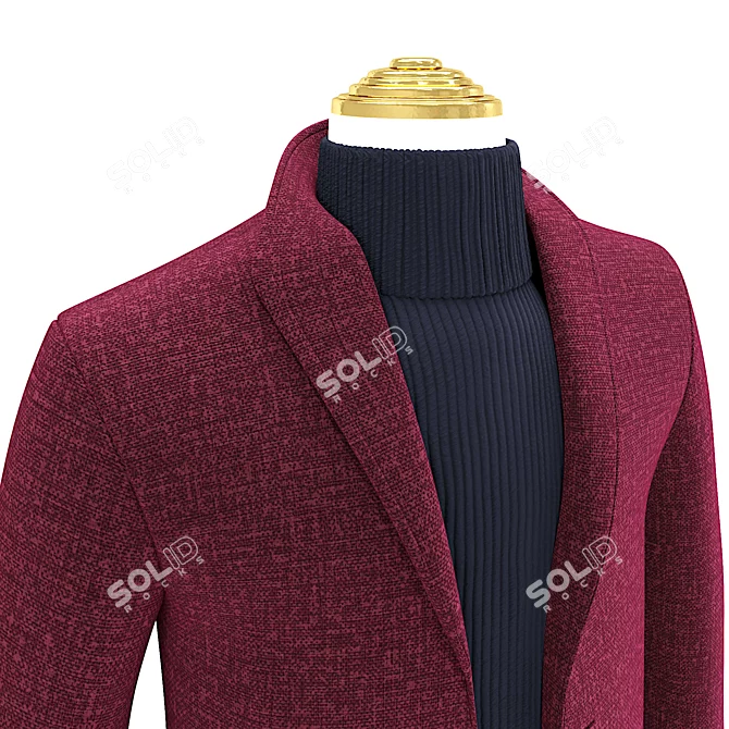 Luxurious Cashmere Coat: Perfect Fit Guarantee 3D model image 2