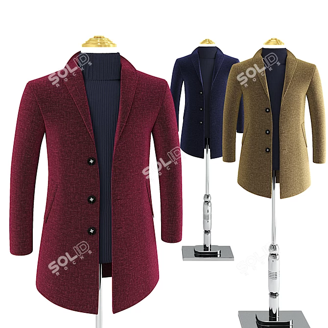 Luxurious Cashmere Coat: Perfect Fit Guarantee 3D model image 6