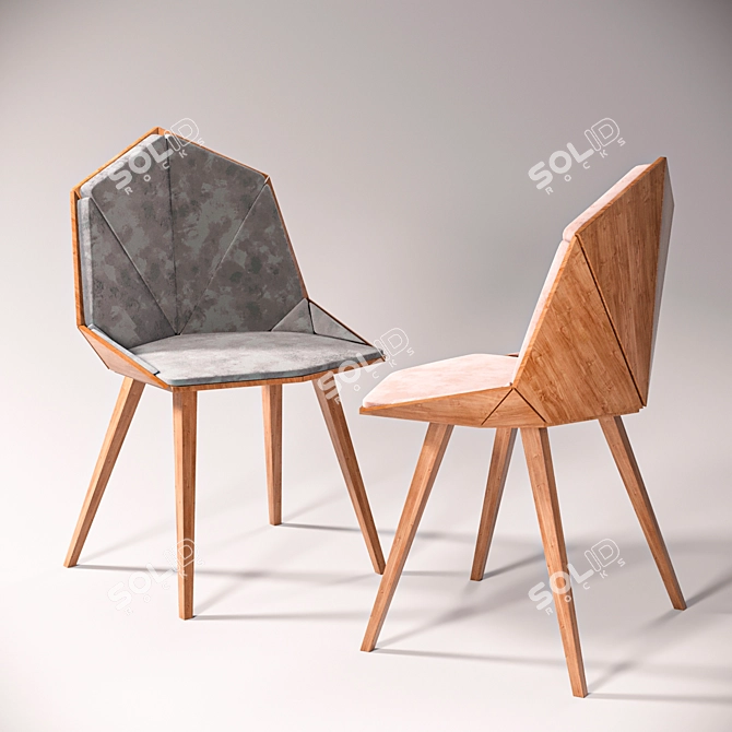 Unique Oleandro Wood Chair: Elegant, Modern Design 3D model image 1