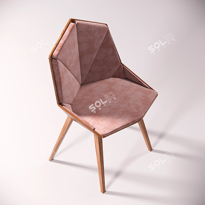 Unique Oleandro Wood Chair: Elegant, Modern Design 3D model image 2