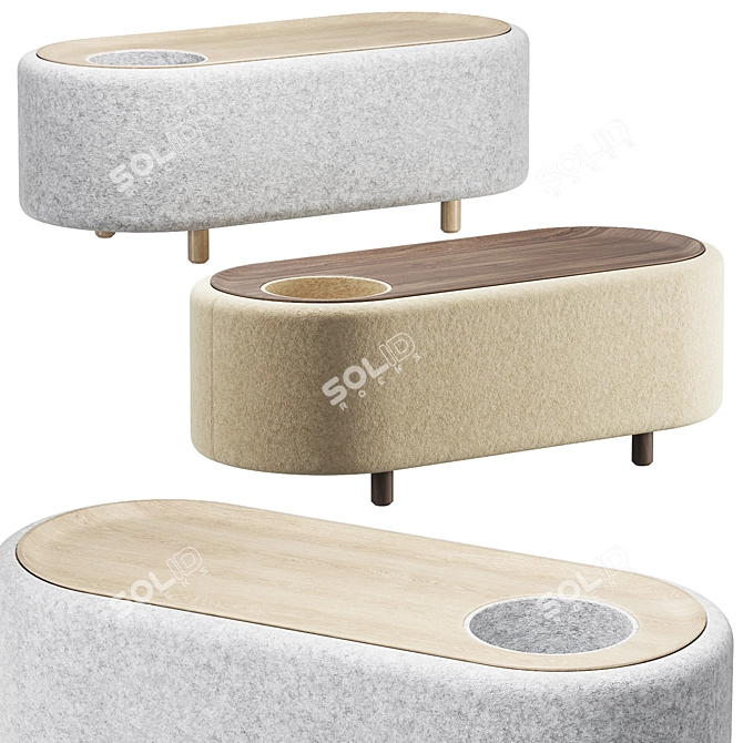 Sleek Cred Coffee Table 3D model image 1