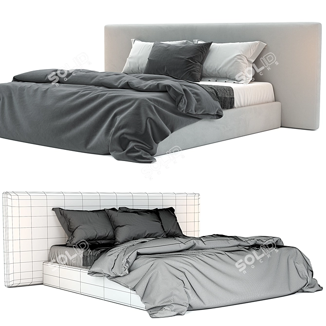 Modern Bowie Bed 3D model image 4