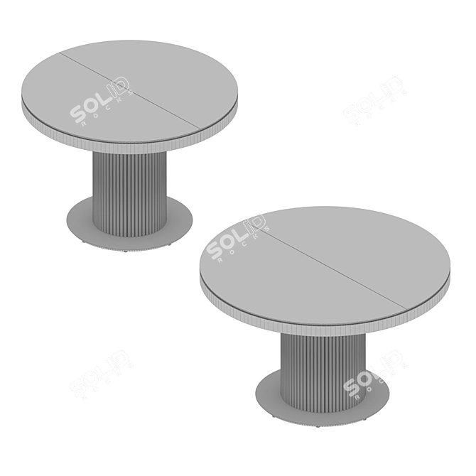 Versatile Extendable Table with Elegant Velvet Finish 3D model image 5