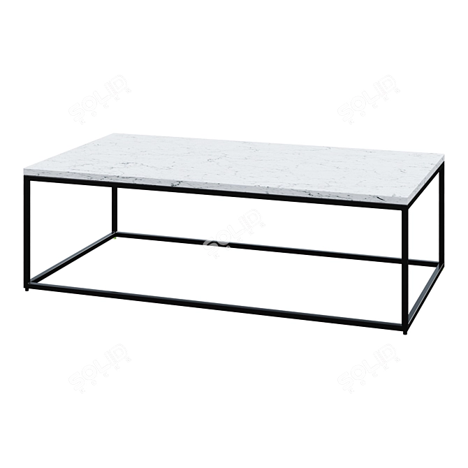 Elegant Marble Coffee Table 3D model image 1