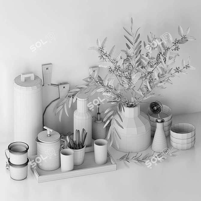 Fruity Tea Kitchen Decor Set 3D model image 6