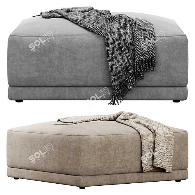 Amelia Soft Ottoman: Stylish Comfort for Your Home 3D model image 1