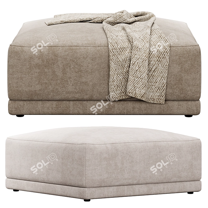 Amelia Soft Ottoman: Stylish Comfort for Your Home 3D model image 2