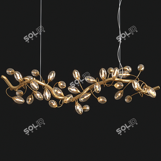 Elegant Lotus Pendant Lamp 3D model image 1