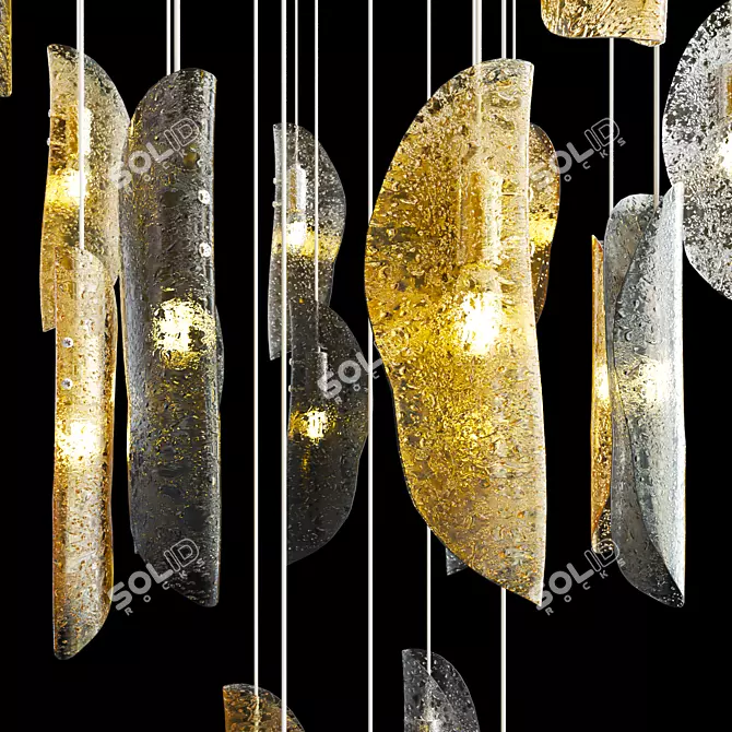 Fiesta Amber Glass Pendant 3D model image 2