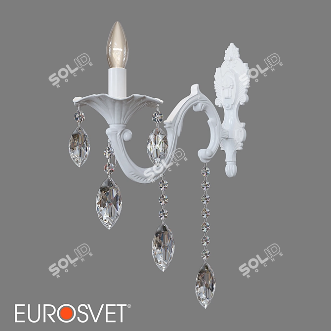 Elegant Crystal Wall Lamp 3D model image 1