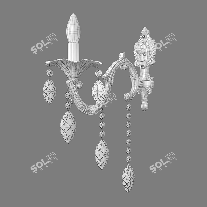 Elegant Crystal Wall Lamp 3D model image 2