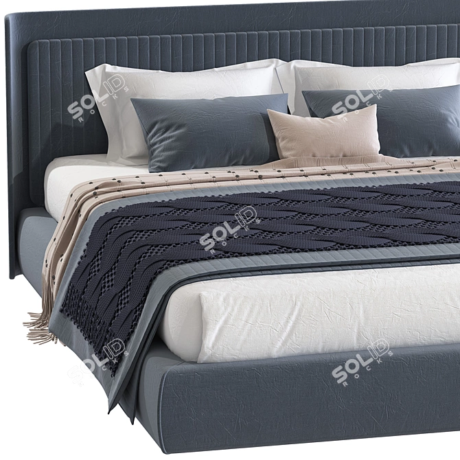 Title: 3D Double Bed 73 - High-Quality Model 3D model image 4